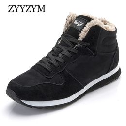 ZYYZYM Men Boots Winter Shoes For Men LaceUp Style Winter Fashion Sneakers Casual Plush Keep Warm Youth Cotton Shoes Snow boots 201204