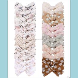 Hair Accessories Idyllic Broken Flower Bow Knot Hairpin Simple College Style Candy Color Cloth Horsetail Clip Hairdressing Drop Deliv Dhjfc