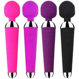 NXY Vibrators Powerful Oral Clit USB Charge Av Magic Wand Vibrator Anal Massager Adult Sex Toys For Women Safe Silicone Product 0409