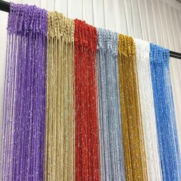 Curtain & Drapes Glitter Fringe String Shiny Tassel Flash Silver Line Window Panel Room Divider Screen Door HangingCurtain DrapesCurtain