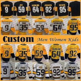 59 Roman Josi 95 Matt Duchene Hockey Jersey Custom Men Women Kids Ryan Johansen Filip Forsberg Juuse Saros Colton Sissons Cody Glass Tyson Barrie