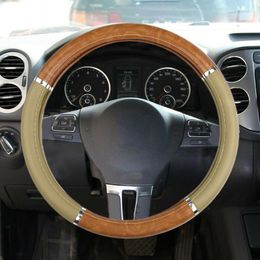 Steering Wheel Covers For Lux Grip Car Cover Protection Syn Leather Wood GrainSteering