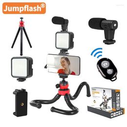 Jumpflash KIT-04LM DSLR SLR Phone Vlog Tripod Shoe Holder For Mini With Remote Control Microphone LED Light Tripods Loga22