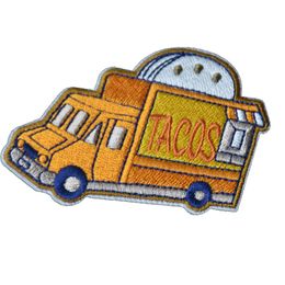 Tacos Car Embroidery Iron On Patches Sewing Notions For Clothing Shirts Bags Cartoon DIY Custom Patch