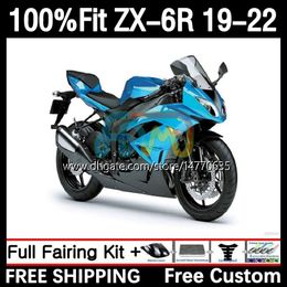 Injection Mould Bodys For KAWASAKI NINJA ZX 636 600CC ZX636 19-22 Bodywork 6DH.49 ZX 6R ZX-6R ZX6R 19 20 21 22 Frame ZX-636 2019 2020 2021 2022 OEM Fairing kit pearl blue