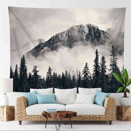 Beautiful Forest Landscape Wall Hanging Rugs Art Print Decorative Carpet Living Room Bedroom Background Fabric Tapiz J220804