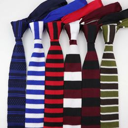 Fashion Mens Colourful Tie Knit Knitted Ties Necktie Cross Striped Colour Narrow Slim Skinny Woven Plain Cravate Neckties