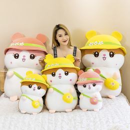 45cm creative cartoon summer hamster plush toy doll hooded backpack hamster children's dolls