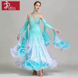 Stage Wear Women Modern Dance Dress High-grade Ballroom Clothes Standard Ball Dancing Performance Costumes Waltz Diamonds S7024Stage