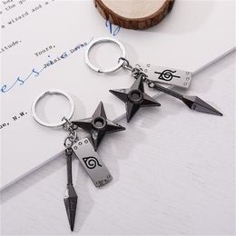 Kunai Shuriken Konoha Ninja Keychain for Car Keys Bag Backpack Naruto Anime Trinkets Keyring Accessories Women Jewelry Men Gift GC1183