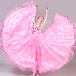 Stage Wear Sleeveless Flamenco Dresses Spanish Dress Gypsy Outfit Women Ladies Dance Costume Ballroom Dancing Clothes DN3592