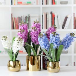 Decorative Flowers & Wreaths Purple Artificial Hyacinth Flower Arrangement Simulation 3D Printing Feel Green Plant Wedding Pography Prop Hom