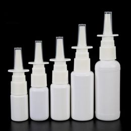 Nasal Spray Bottles Empty Atomizer 10ml,20ml,30ml,50ml White Refillable Plastic Medical Oral Container