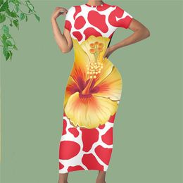 Noisydesigns Red Leopard Women's Summer Bodycon Dress Bohemian Plumeria Floral Prints Ropa Mujer Purple White Vestidos 220627