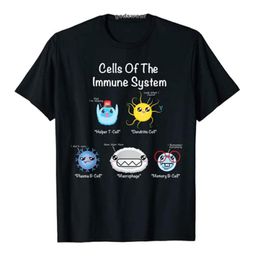 -T-shirts pour hommes cellules immunitaires cellules biologie cellule science humour Immunologue T-shirt Produits personnalisés drôles Topsmen graphiques