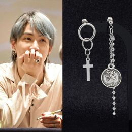 Dangle & Chandelier Forest In The Same Paragraph Asymmetric Earrings Classic Cross Vintage Wind Clip Street Shooting Kpop EarDangle