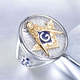 Unique Design 316 Stainless steel Vintage fraternal order Masonic Ring masonic symbol mason emblems items Men Jewelry