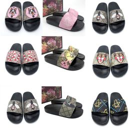 Mens Designer slippers womens slides sandals men Luxury shoes summer beach slide flat platform flower women sneakers laether rubber sandal size 35-45