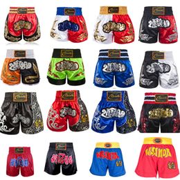 Shorts Thai Crianças Curto Boxe Crianças Calças Muay Thai Mulheres Homem MMA Menina Kickboxing Boxer Shorts para Menino Grappling Troncos 220624