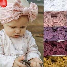 Cable Bow Headband Child Bowknot Headwear Cables Turban for Kids Elastic Headwrap Baby Hair Accessories GC1324