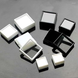 Jewellery Pouches Bags 3x3 Cm Acrylic Gem Storage Box Display Loose Diamond Container Small Square Gift Packaging White And Black Wholesale Ri