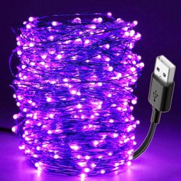 wire fairy UK - Strings Led Fairy Lights Plastic Wire String 10M Holiday Outdoor Lamp USB Light For Christmas Tree Wedding Party DecorationLED