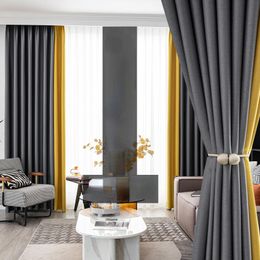 Curtain & Drapes Modern Minimalist Curtains Living Room Dining Bedroom Double-sided Full Blackout Solid Colour CustomizationCurtain CurtainCu