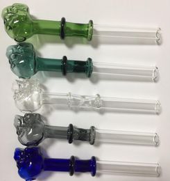 Newest Colourful Skull Glass Oil Burner Pipe Screen Bowl pyrex Bong Water Pipes For Bubblers Hookahs Bongs