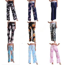 Wide Leg Pants Trousers Maternity Bottoms Floral Flowers Printed Plaid Plain Stripe Elastic Fitness Yoga Pants Lady Sport Loose Long Panty Casual 40 Colours