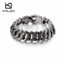 Link Chain Punk Chunky Twisted Bracelet Men Stainless Steel Mysterious Skull Charm Bangle Homme Jewellry Accessories 2022Link Lars22