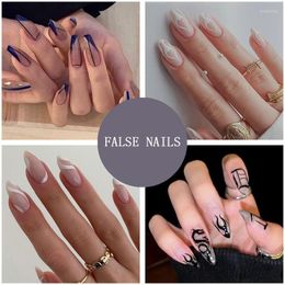 False Nails 24PCS With Designs Press On For Finger Detachable Long Ballerina Full Cover Nail Tips Fake Prud22