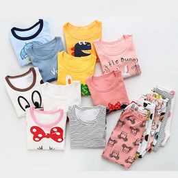 Kinder Pyjamas Pyjamas Kleidung Homewear Nachtwäsche Anzug Für Baby Kind Mädchen Jungen Baumwolle Herbst Langarm T-shirt Nachtwäsche Sets