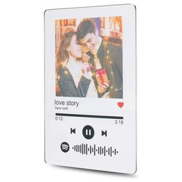 Custom Spotify Acrylic Scannable Code Music Personalised Song Plaque Music Sign Song Album Cover Picture Po Gift For Lover 220608