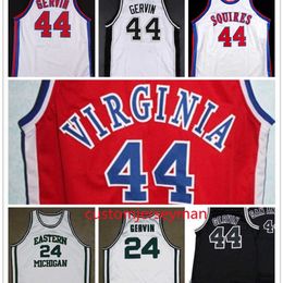 Nikivip College basketball Virginia Squires GEORGE #44 GERVIN jersey throwback Mens Stitched jerseys retro Custom made size S-5XL