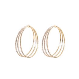 Hoop earrings with Three Circle for lady Women Party Wedding Lovers gift engagement Jewellery for Bride