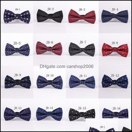 Bow Ties Fashion Accessories Mens Womens Polyester Silk Bowtie Stripes Metal Buckle Neck Formal Leisure Wear Polka Dots Cheque Pattern Bowtie