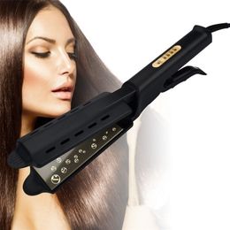 Hair Straightener Fourgear temperature adjustment Ceramic Tourmaline Ionic Flat Iron For Women Widen panel 220727