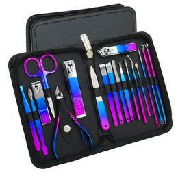 Nail Art Kits 9/18Pcs/Set Clippers Tool Steel Professional Cutter Pedicure Dead Skin Scissors Multifunction Grooming Manicure Set