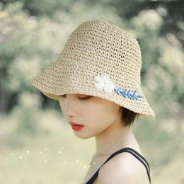 Women'S Bucket Hat Fashion Summer Big Brim Panama Women'S 2022 Sun Hat Women'S Beach Folding Fisherman's Straw Hat
