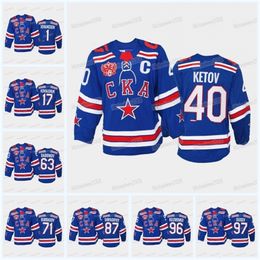 CeoMitNess MitNess KHL SKA 75th Anniversary Blue Home Jersey Evgeny Ketov Ilya Kovalchuk Daniil Pylenkov Evgenii Dadonov Anton Burdasov Shipachyov Nikita