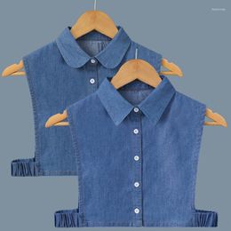 Bow Ties Men's Denim Fake Collar For Shirt Detachable Collars Women Solid Color Lapel Blouse Top False Fuax Cols Accessories Fred22