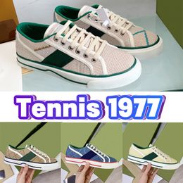 Top Tennis 1977 Sneaker Luxury mens Casual Shoes Beige ebony Canvas Black butter Cotton Nylon Blue Ivory Red Denim linen fabric designer womens Platform Sneakers