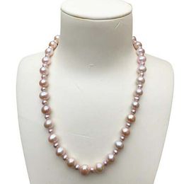 Gorgeous 10mm Freshwater multi-purple pearl necklace