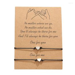 Beaded Strands Pinky Promise Couple Bracelets For Women Men Red Black String Lucky Heart Charm Wholesale Valentine's Day Gift Lars22