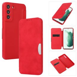 Leather Wallet Cases for Samsung S22 PLUS S21 Ultra S21FE A32 A52 A72 A22 A12 Soft TPU Magnetic Card Slot Pocket Business Flip Cover Smart Phone Pouch