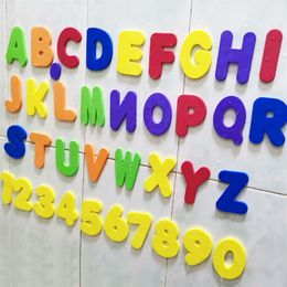 Alphanumeric Letter Puzzle Bath Toys Soft EVA Kids Baby Bathroom Water Toys Early Educational Suction Up Fish Bathing Toy 220531