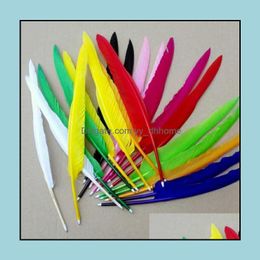 Ballpoint Pens Writing Supplies Office School Business Industrial Newest Retro Style Feather Quill Pen Goose Dhddb