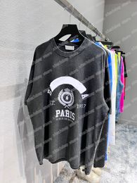 22ss Men Women Designers T-Shirts tee Paris scissors Ear Wheat print short sleeve Man Crew Neck Fashion Streetwear xinxinbuy XS-L