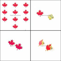 Party Favour Event Supplies Festive Home Garden Canadian Maple Leaf Badge Stationery Pattern Metal Paint Brooch Suit Butterfly Drop Deliver