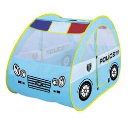 Kids Foldable Teepee Tents With Policemen Patrol Car Shape Cute And Portable Fun Place For Babies
